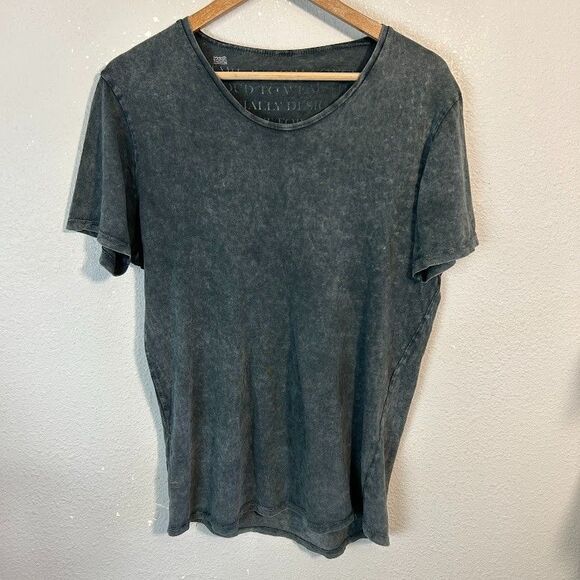 Autark Label Womens T Shirt M Gray Acid Wash Stretch Scoop Neck Cotton - Picture 2 of 8